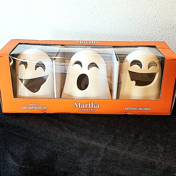 Martha Stewart LED Ghosts Set of 3 Light Up Ghosts Lighted Ghost Decor - Picture 2 of 2